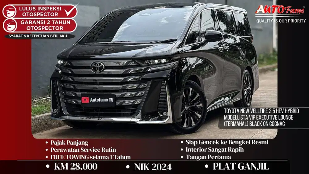 Toyota New Vellfire 2.5 HEV Hybrid Modellista VIP Executive NIK 2024