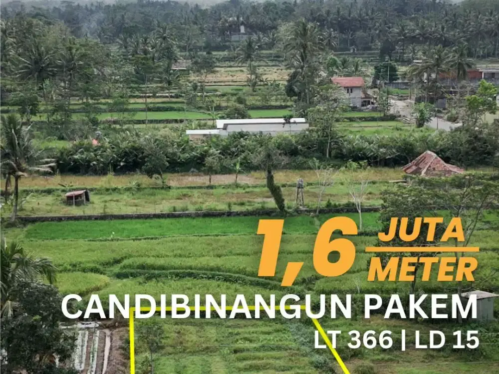 Jual Tanah Pakem Candibinangun View Sawah Gunung Sejuk Asri