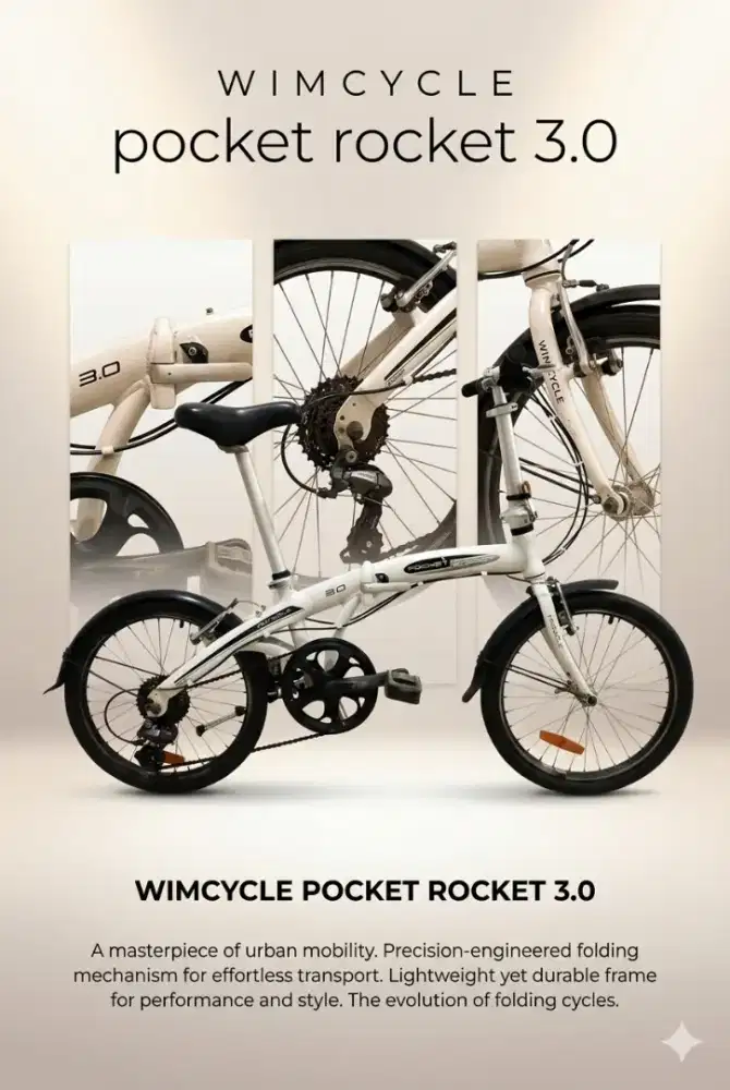 Sepeda lipat wimcycle pocket rocket 3.0 rare