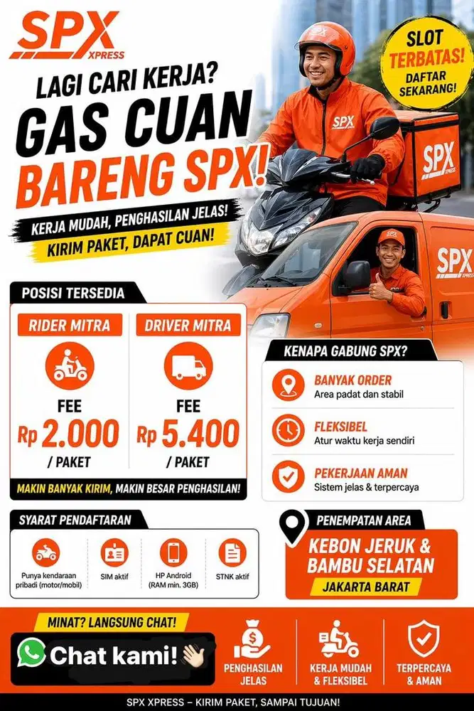 LOWONGAN PEKERJAAN SPX XPRESS DRIVER dan KURIR