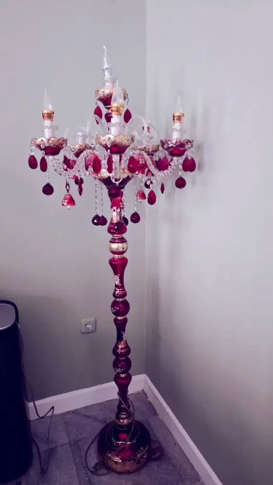 Lampu kristal antik Bohemia (standing lamp)