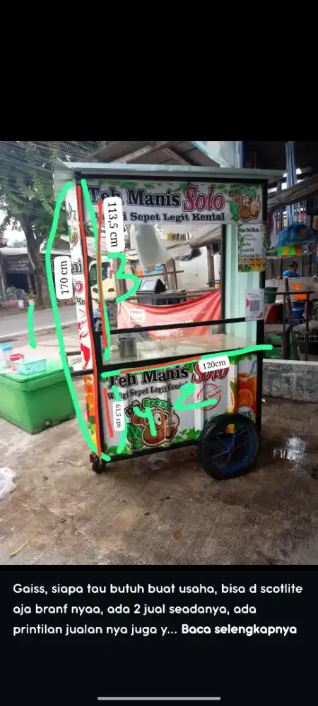 Jual 2 gerobak ex teh manis solo, full set