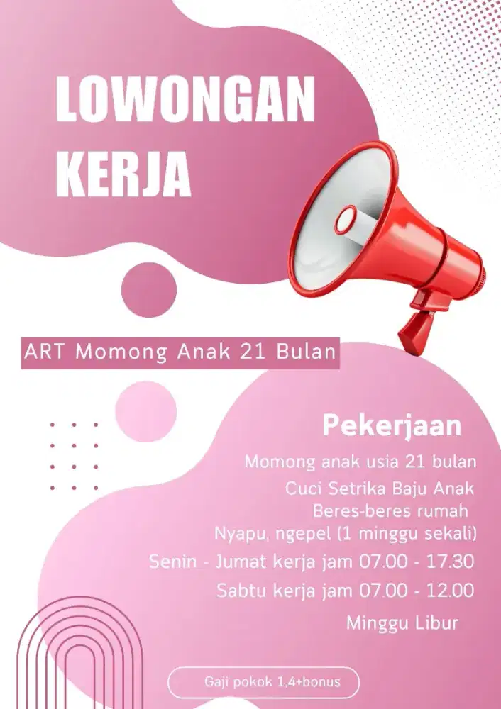 Dicari ART Momong Anak