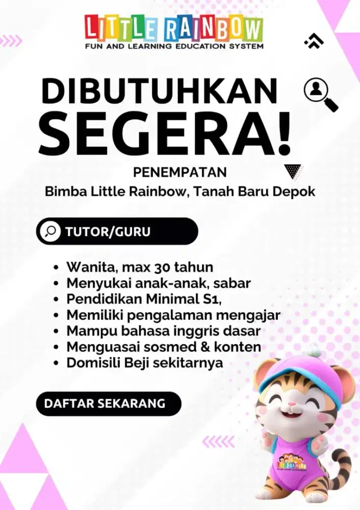 LOWONGAN GURU BIMBA LITTLE RAINBOW