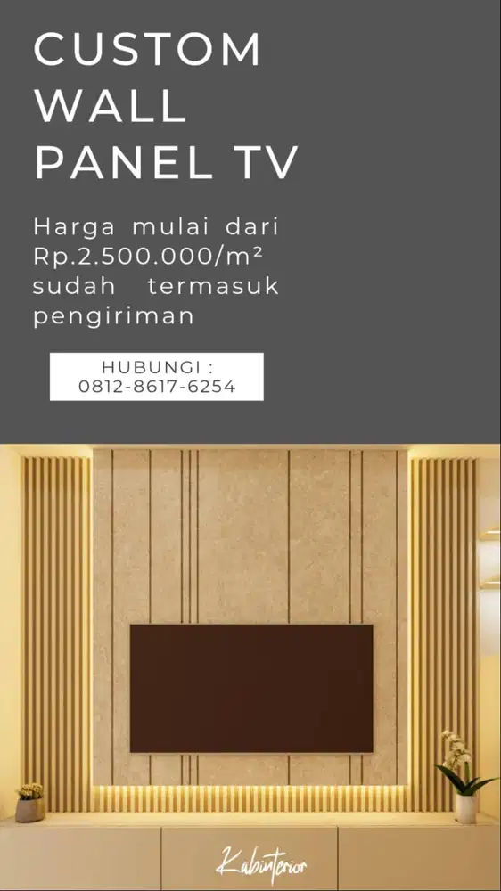 Cusstom Wall Panel TV HPL Luar Minimalist