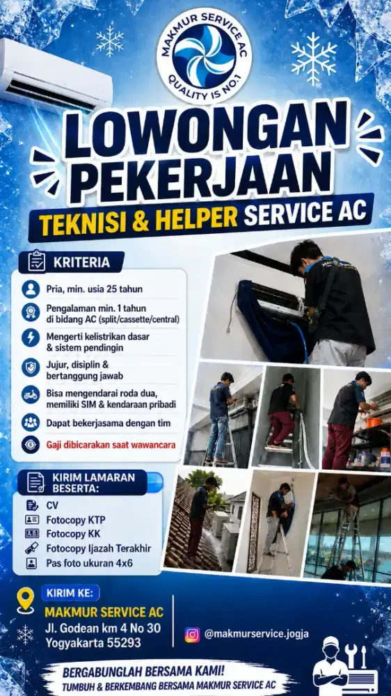 Lowongan Kerja Teknisi & Helper Service AC