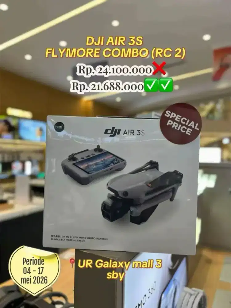 PROMO DJI AIR 3S FLYMORE COMBO RC2