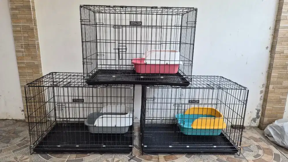 KANDANG KUCING/ANJING OCTAGON K300 XXL JUMBO BLACK SILVER