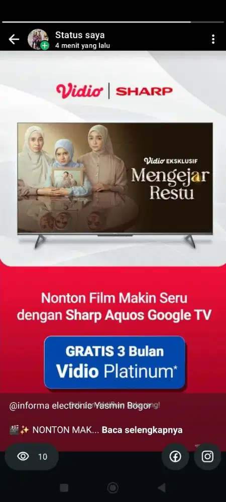 Beli tv Sharp di informa electronic Yasmin Bogor