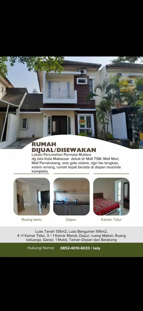 Dijual Rumah di Komplek Perumahan Permata Mutiara