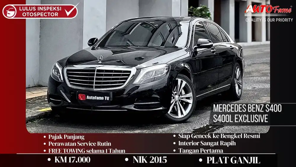 Mercedes Benz S400 S400L Exclusive 2015 Black On Brown