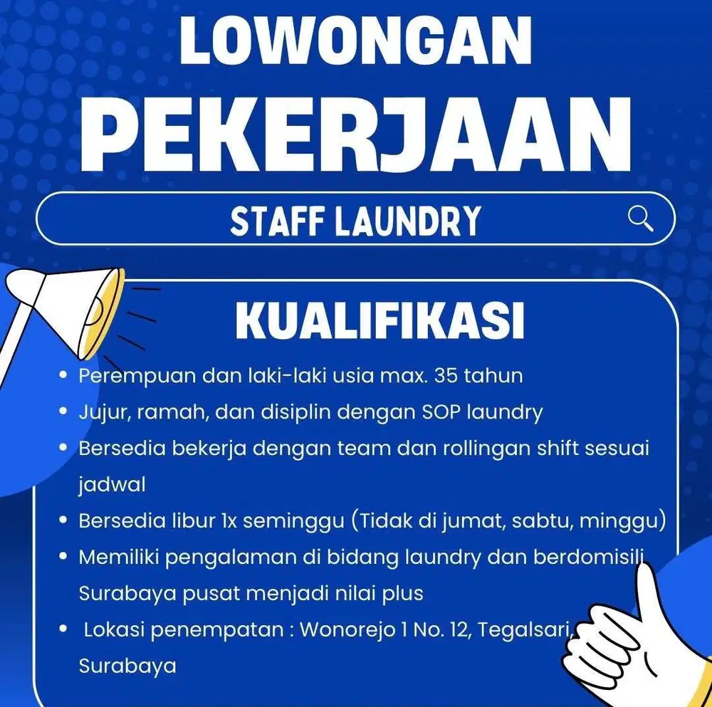 Loker Laundry Surabaya Pusat
