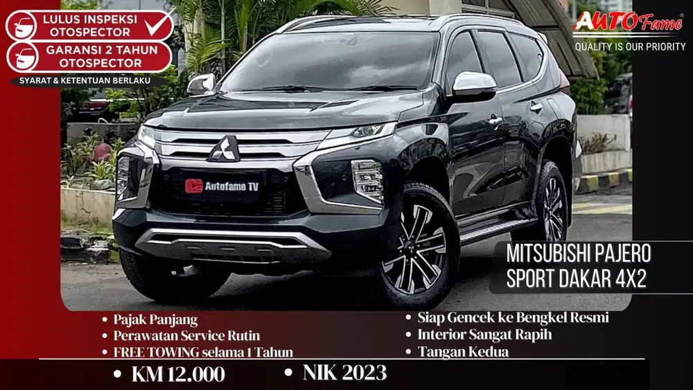 Mitsubishi Pajero Sport Dakar 4x2 AT NIK 2023 Gray On Black Sunroof