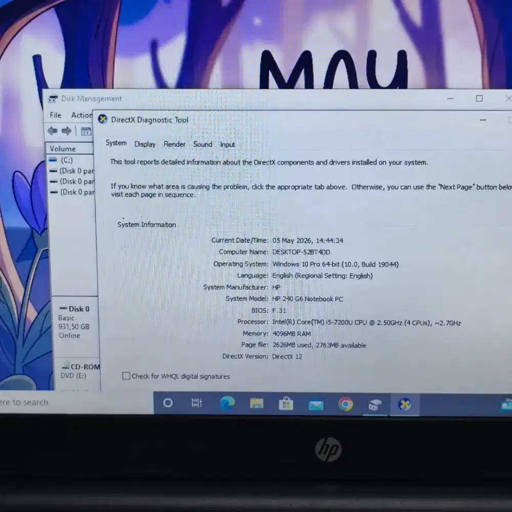 Laptop Hp 240 i5 Ram 4 HDD 1Tb