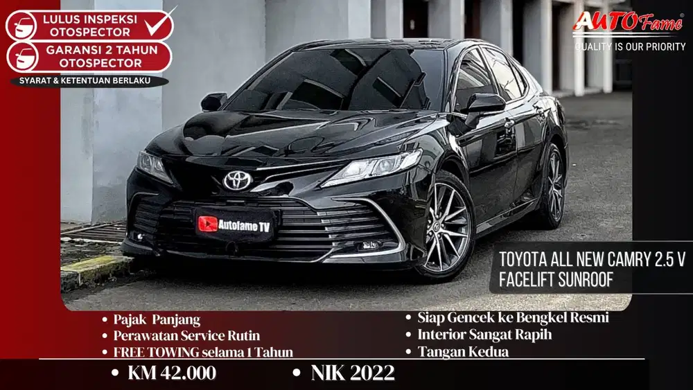 Toyota All New Camry 2.5 V Facelift Sunroof NIK 2022 Black On Black