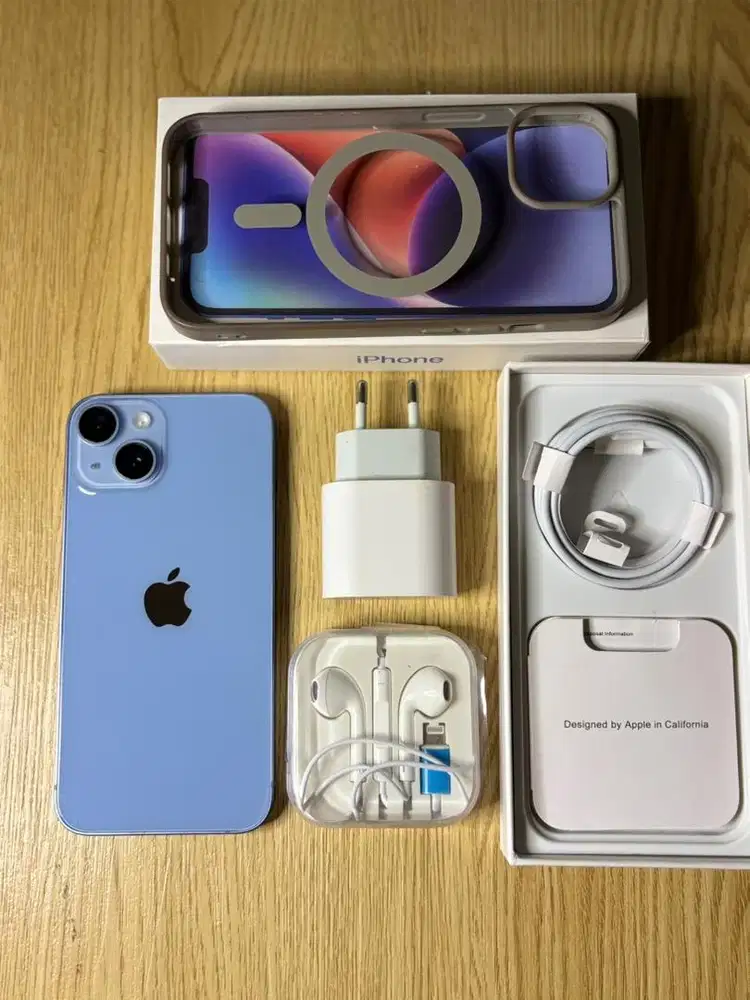 Iphone 14 biru inter 128 Like New