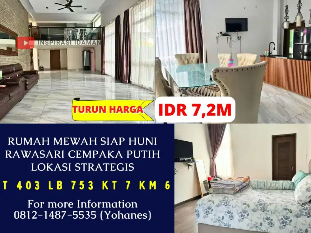 Rumah Mewah Siap Huni Rawasari Cempaka Putih Lokasi Strategis