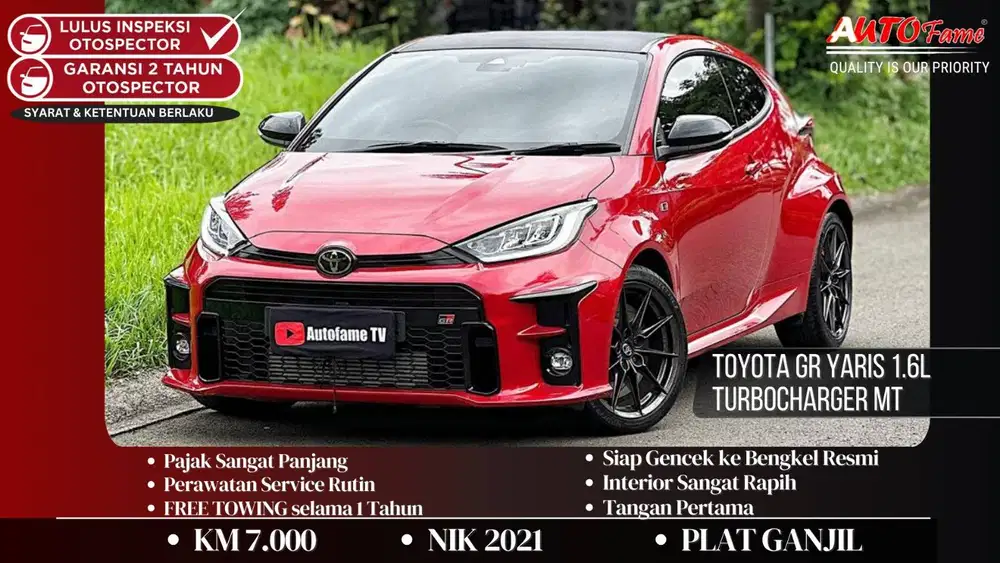 Toyota GR Yaris 1.6L Turbocharger MT Pemk 2022 Emotional NIK 2021