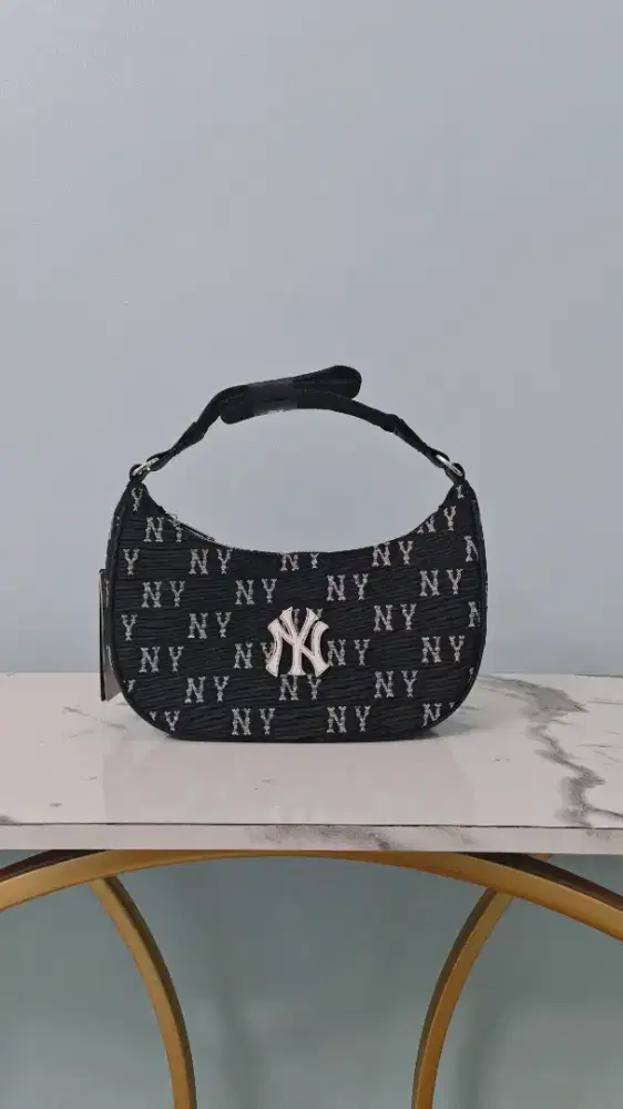 MLB NY Yankees Classic Monogram Jacquard Hobo Bag