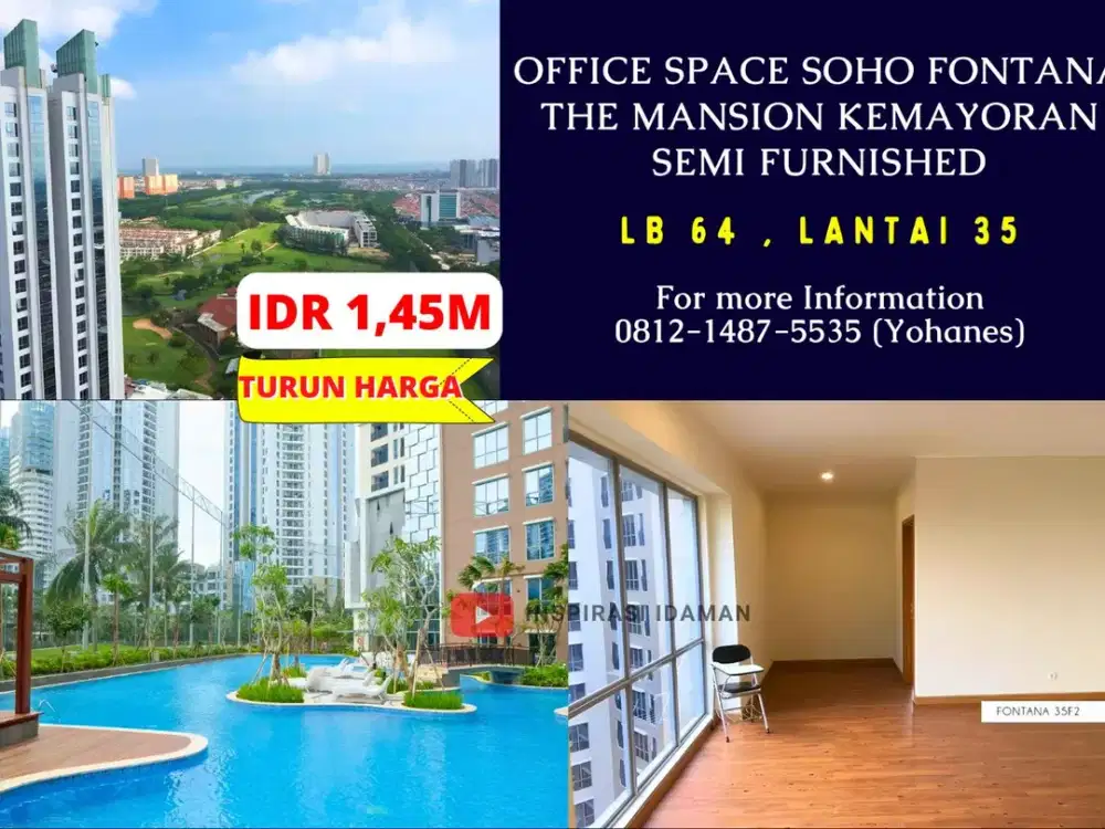 Office Space SOHO 64mtr Fontana The Mansion Kemayoran