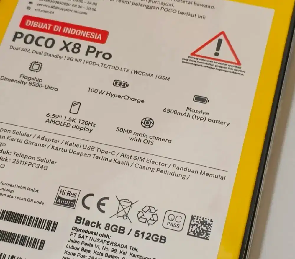 Poco X8 Pro 8/512 Mulus TANPA CHARGER