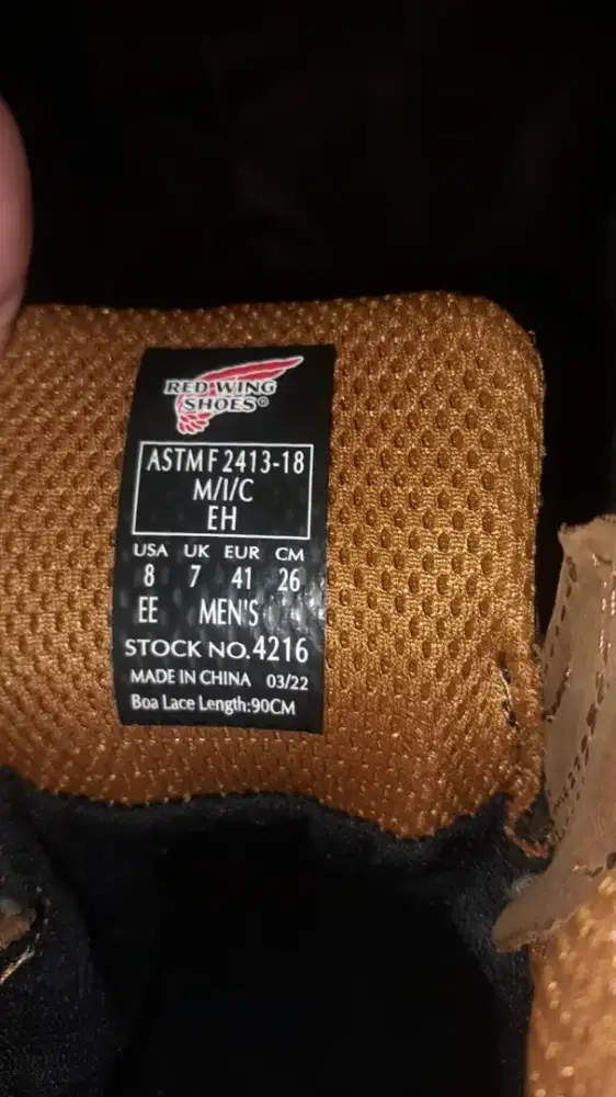 Sepatu Safety Red Wing 4216 Boa, Size 41 / 26 cm – Unused, Negotable