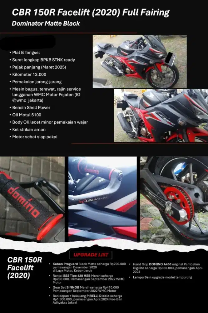 Cbr  150 R tahun 2020 murah