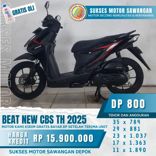 700 RB,AN ANGSURAN RINGAN HONDA BEAT NEW CBS TH 2025 (SUKSES MOTOR)