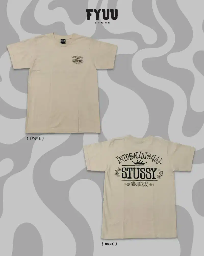 Baju Kaos Stüssy World Tribe Tee - Cream