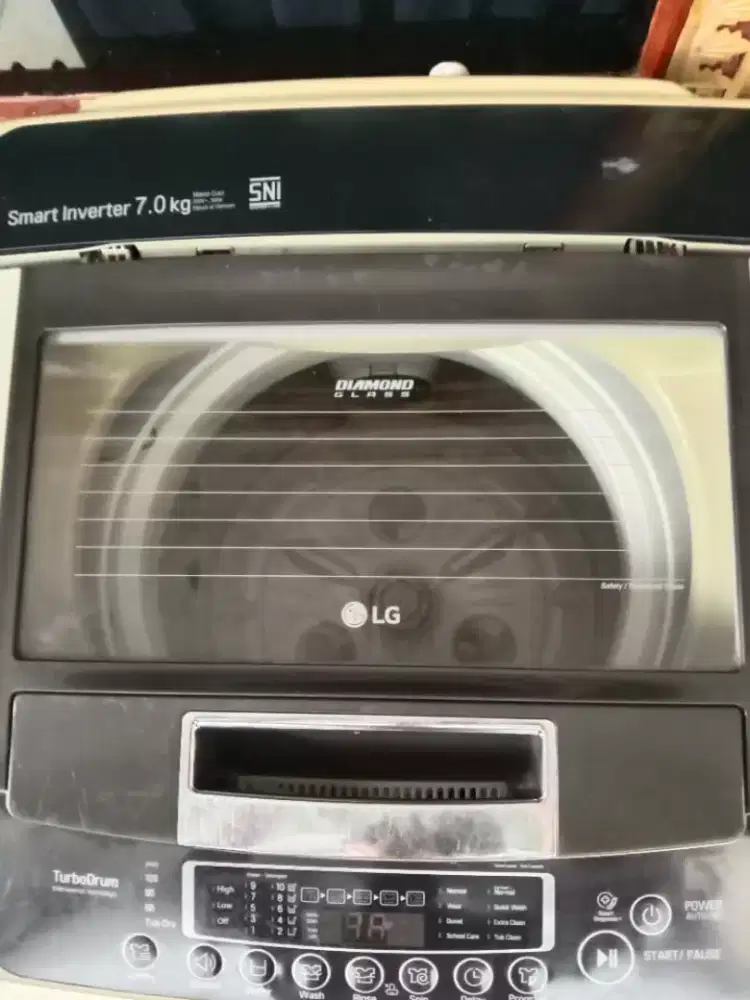 Jual mesin cuci LG Inventer 7Kg,mesin halus,body mulus,tenaga kencang