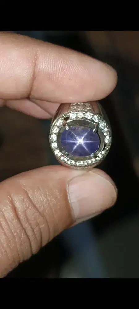 Blue star sapphire 6.crt ceylon bodi kristal bening harga net pas