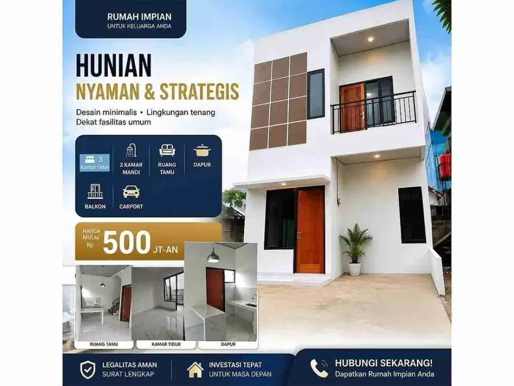 2 Unit Rumah New Dp Bebas Free All Biaya Dekat Gerbang Tol Cisalak Depok