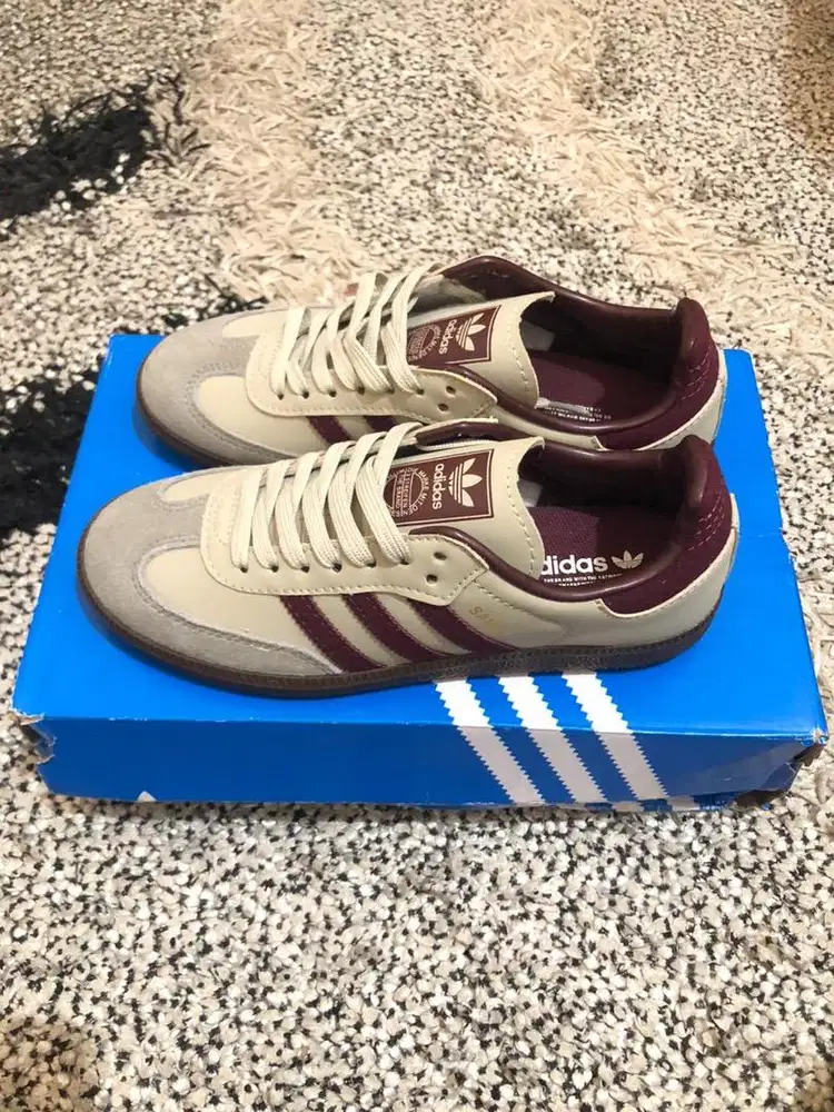 Adidas Samba OG Wonder White Maroon (ID1482) - Size 38