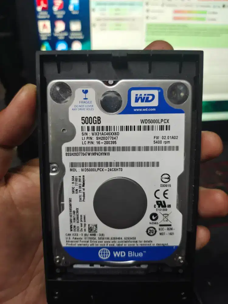 hardisk laptop 500gb slim wd blue