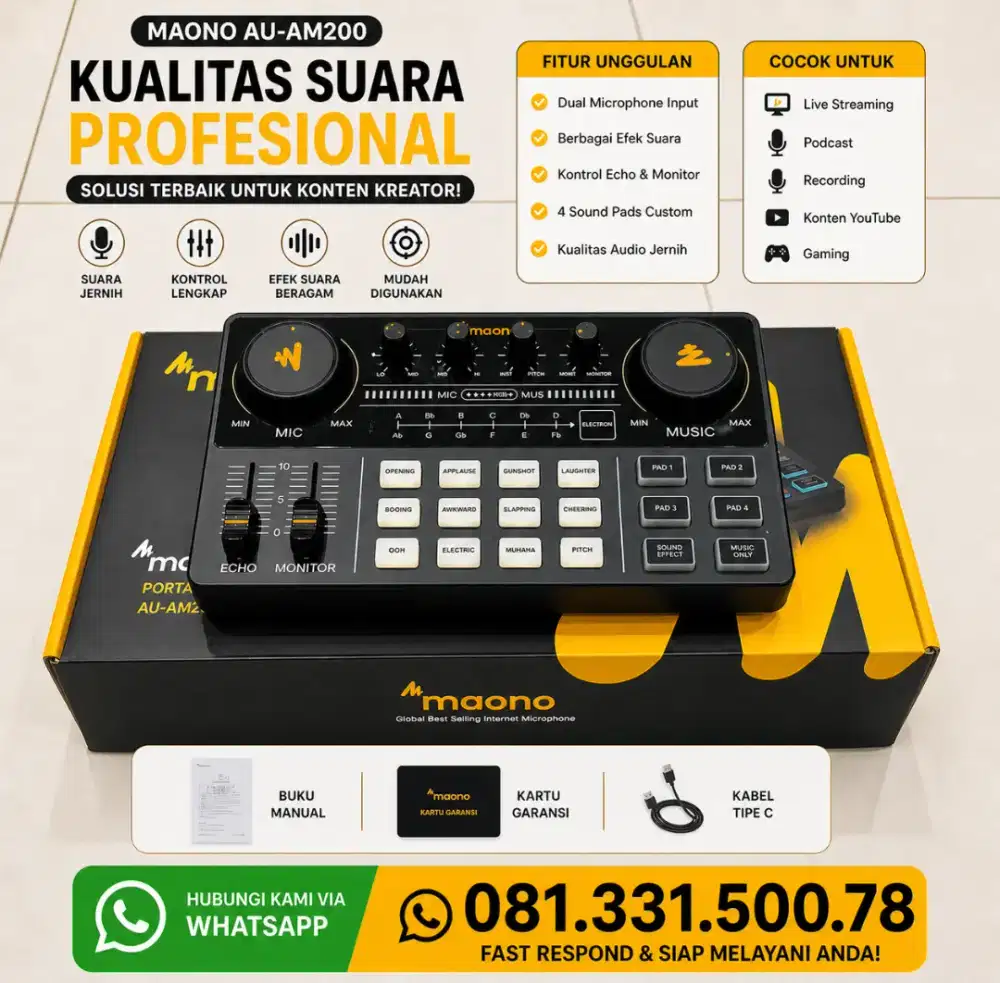 MaonoCaster AU-AM200 Like New 99% | Fullset, Garansi 8 bulan