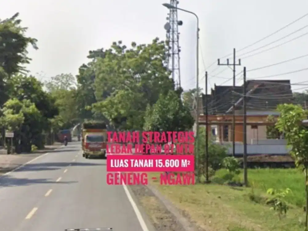JUAL, Tanah LD 87 mtr, NOL Jalan Raya Propinsi Madiun-NGAWI Strategisss