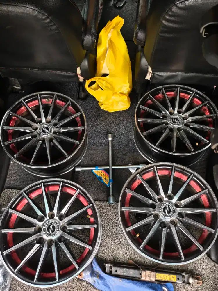 Velg Racing R14 vossen double PCD 4x100 4x114 black red