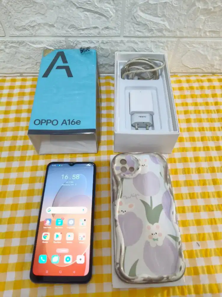 Oppo a16e ram 3/32 4G Lte segel mulus lengkap normal