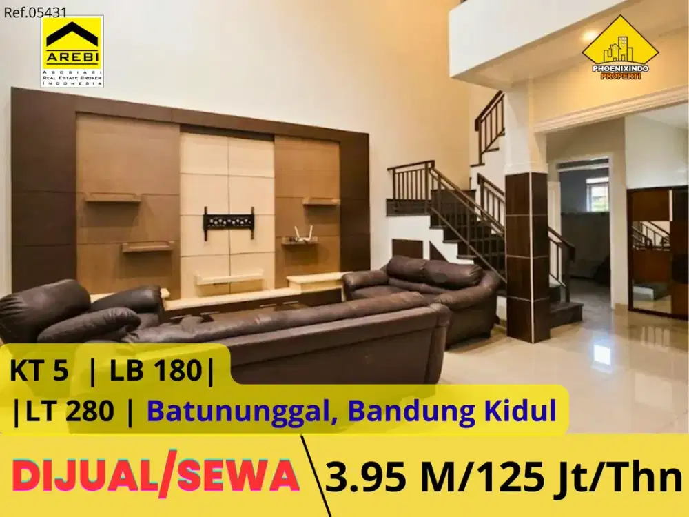 Dijual/Disewa Rumah Mewah Semi Furnished di Batununggal KT 5  | LB 180| |LT 280 | Batununggal, Bandung Kidul