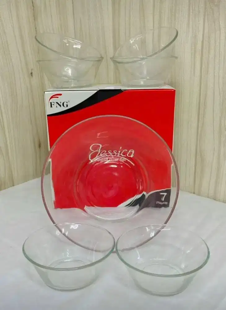 Mangkok kaca polos  7 pcs jessica
