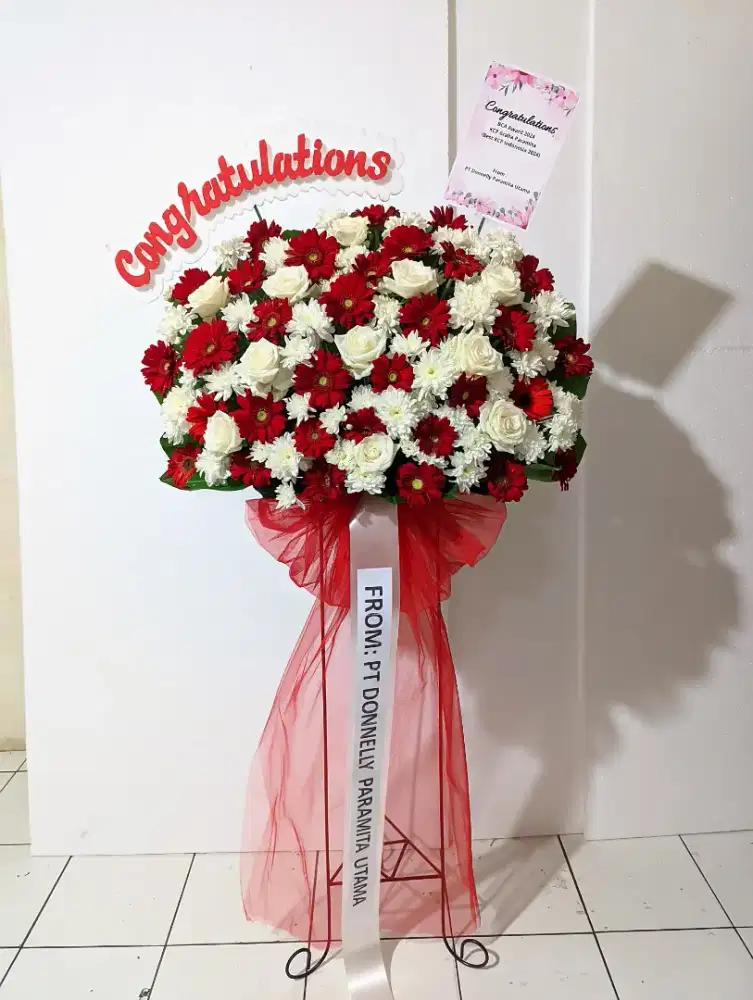 Standing flower fresh flower ucapan selamat &sukses kirim Jabodetabek