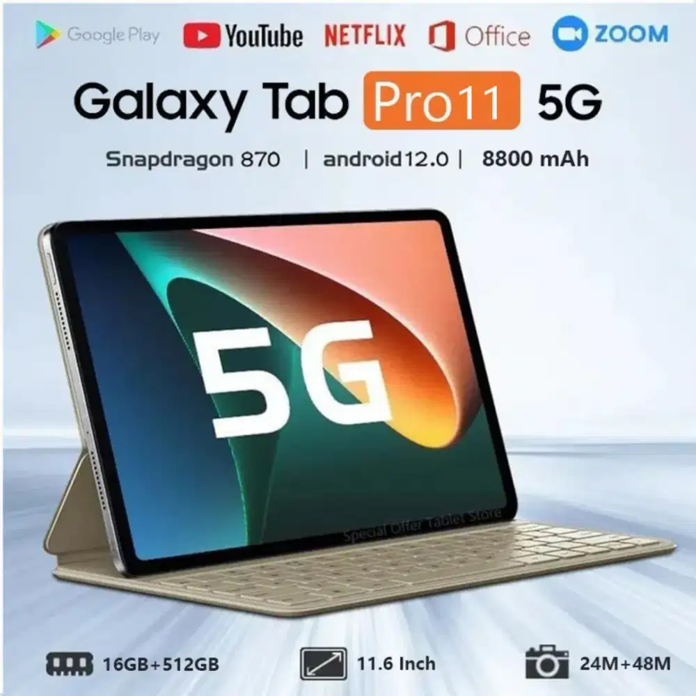 Tablet Baru Android 12 Inci Layar Tinggi Definisi 5G Dual SIM WiFi