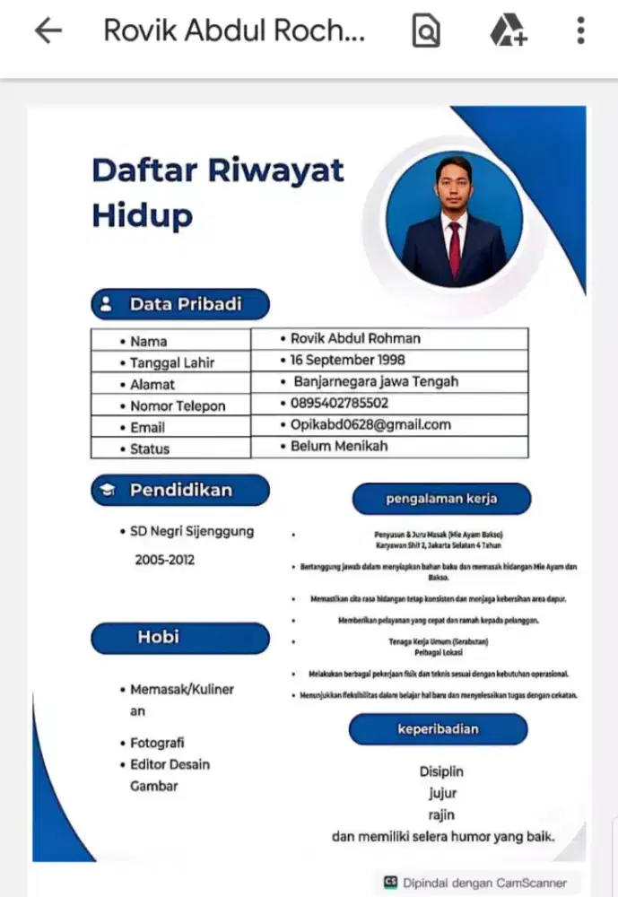 saya sedang mencari kerjaan