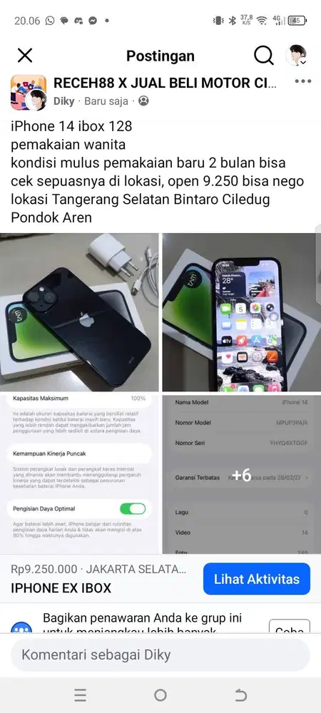 iPhone 14 ibox 128