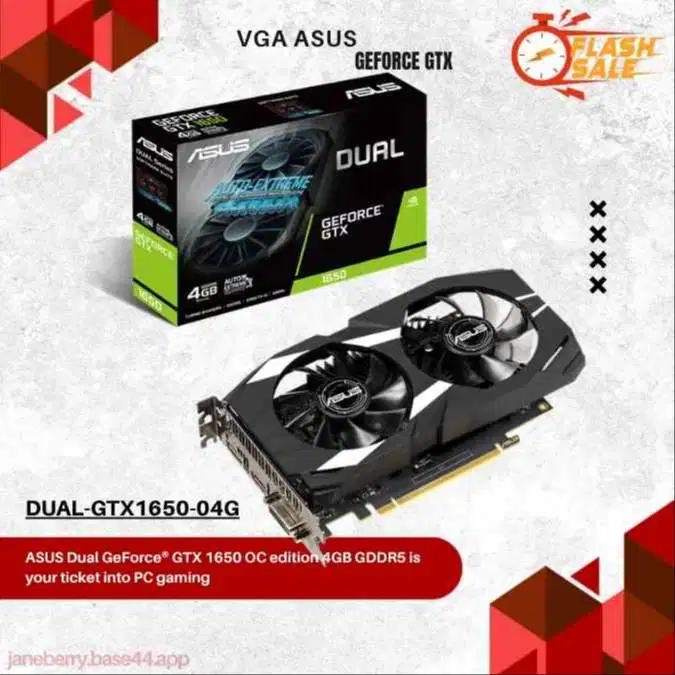 (JUAL MURAH) VGA ASUS Dual GeForce GTX 1650 OC edition 4GB GDDR5