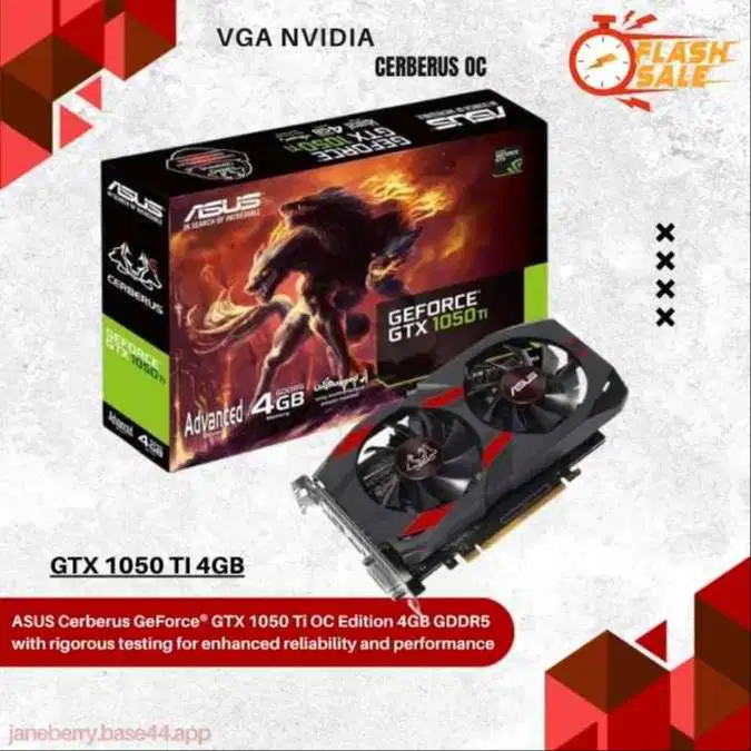 (MURAH) VGA SUS Cerberus GeForce GTX 1050 Ti OC Edition 4GB GDDR5