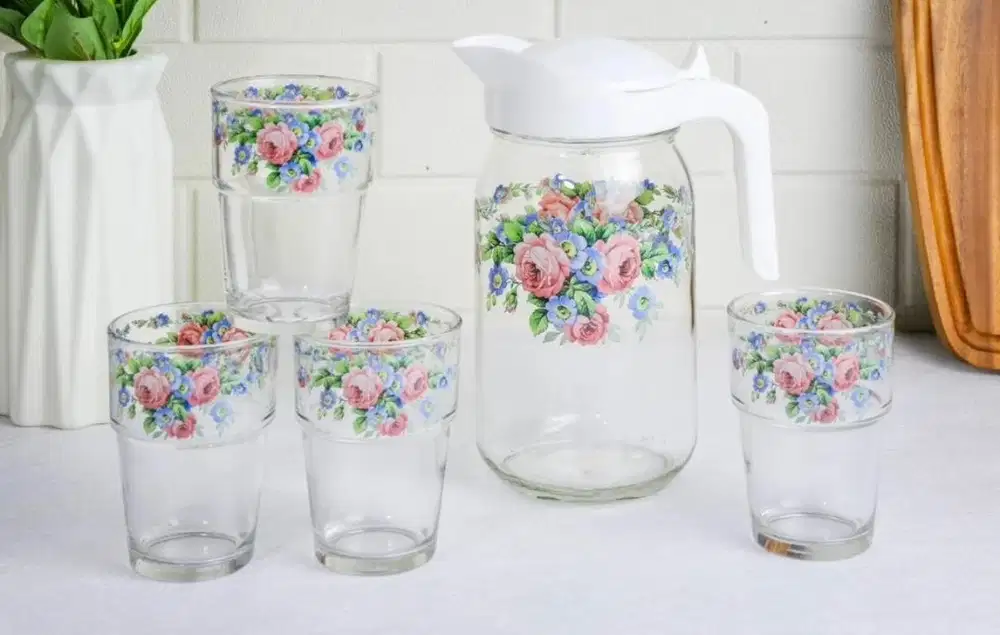 Briliant Sweet Rose 5 pcs Drink Set
