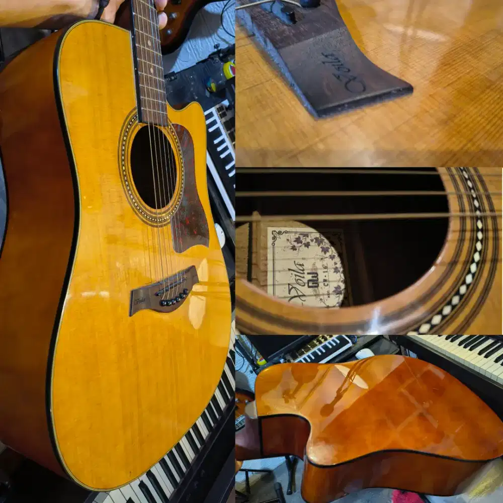 Gitar Akustik Cut-way Tanam Baja Import Made in China Voilà Elegant