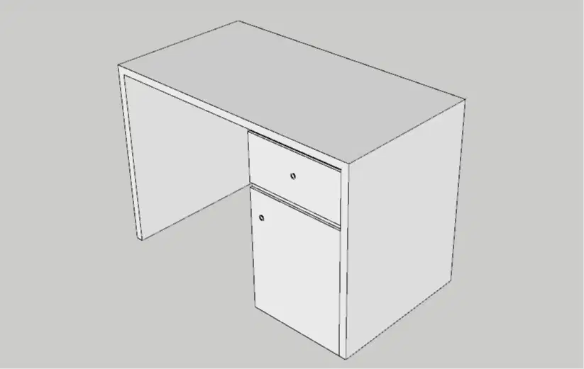 Meja Kerja 110x60x75 Multiplex fin HPL Edging