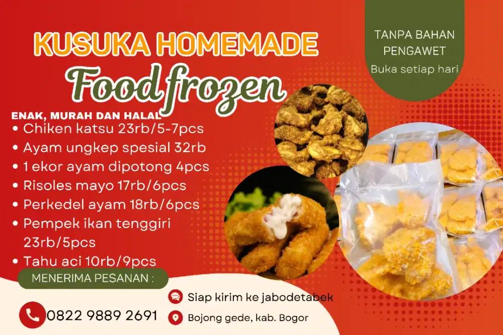 Jual food frozen home made, enak, murah dan bebas bahan pengawet